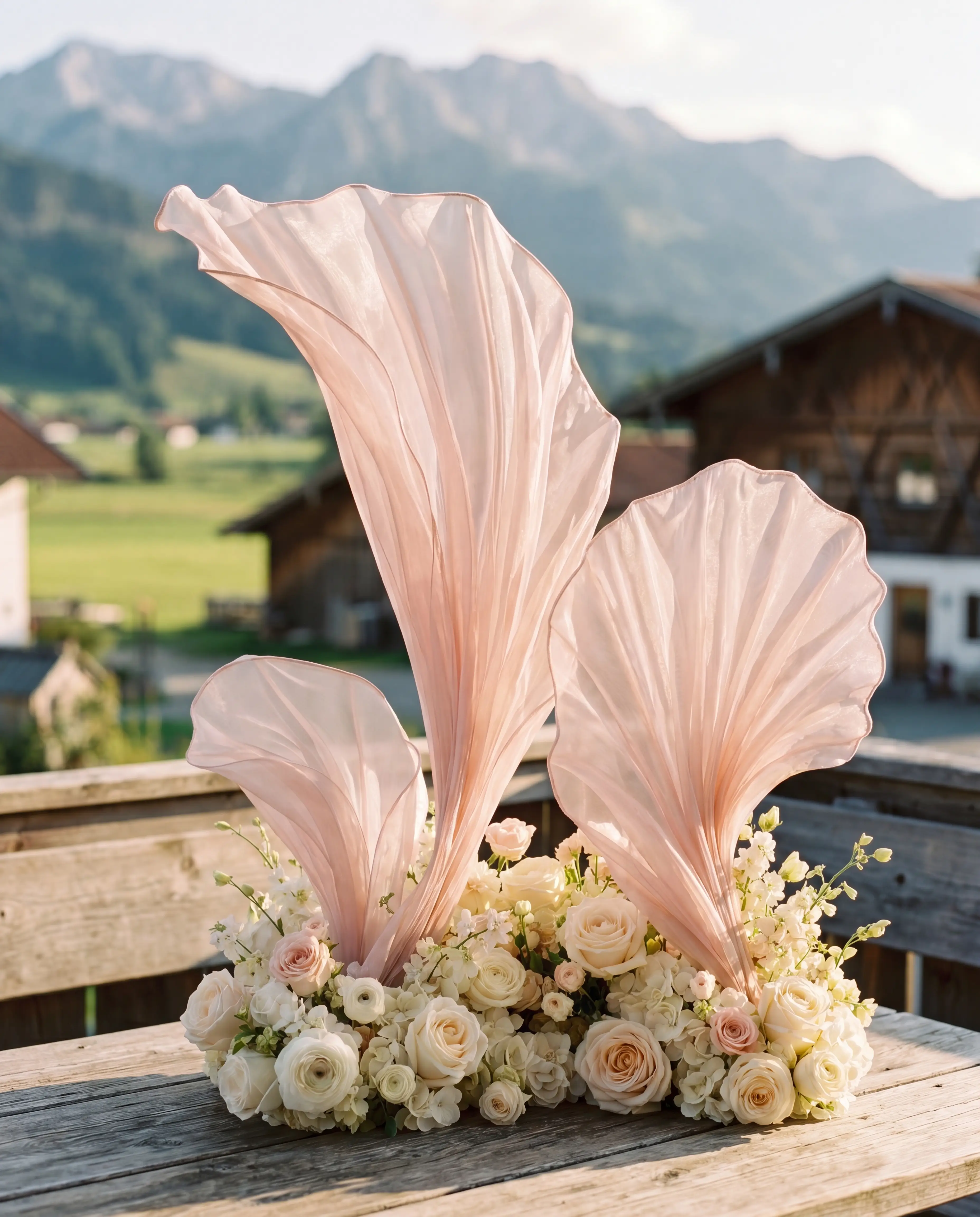 Organza Shell Wave Drape